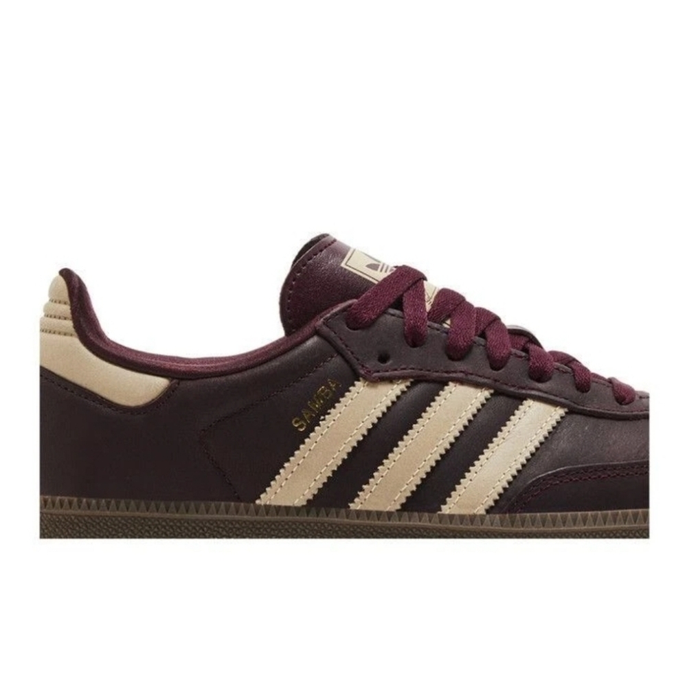 NWT Adidas Samba OG, Womens, Maroon Crystal Sand - Picture 2 of 16
